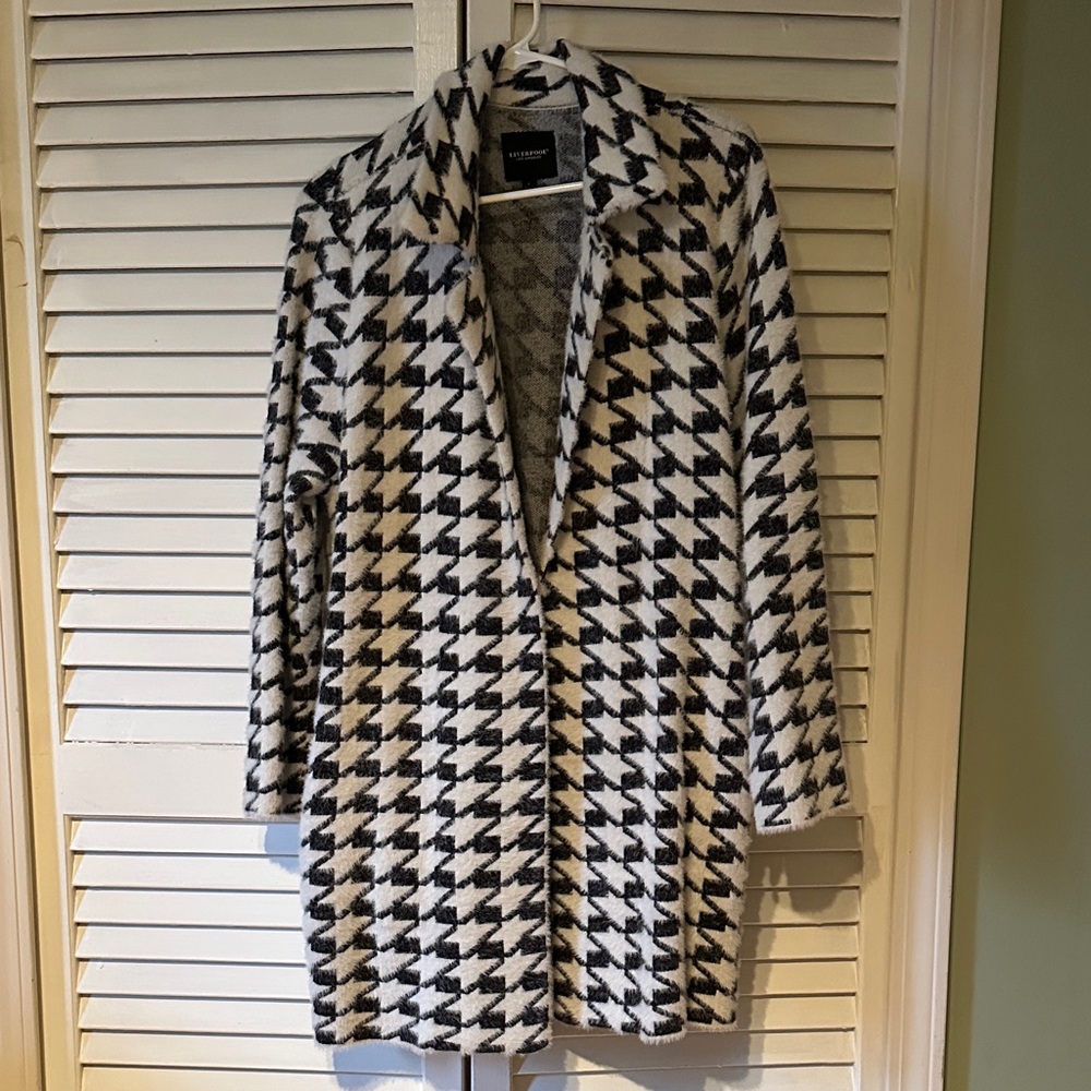 Liverpool Black and White Houndstooth Teddy Jacket